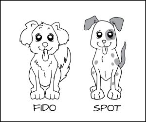 两只狗 fido 和斑点的动画片